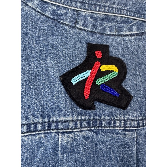 Sonia Rykiel Inscription Paris Denim Duster‎ Coat L Oversized Vtg 80s 90s France - Picture 6 of 6